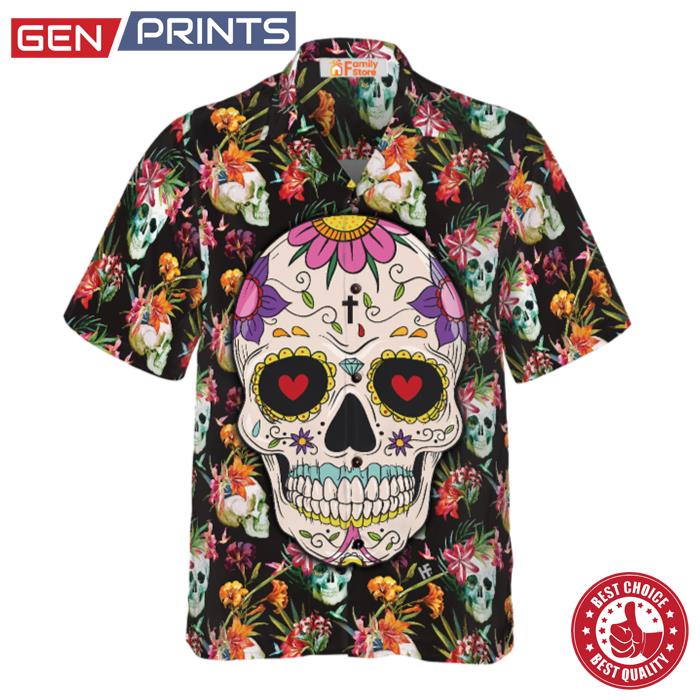 The Tropical Floral Skull Hawaiian Shirt